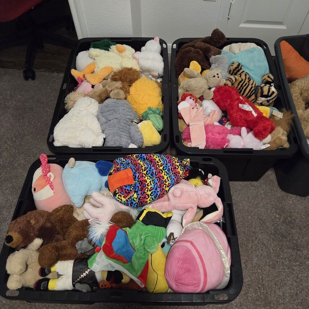 5 Lbs bag of stuffed animals Plush Animals Lot Bundle Varied Sizes